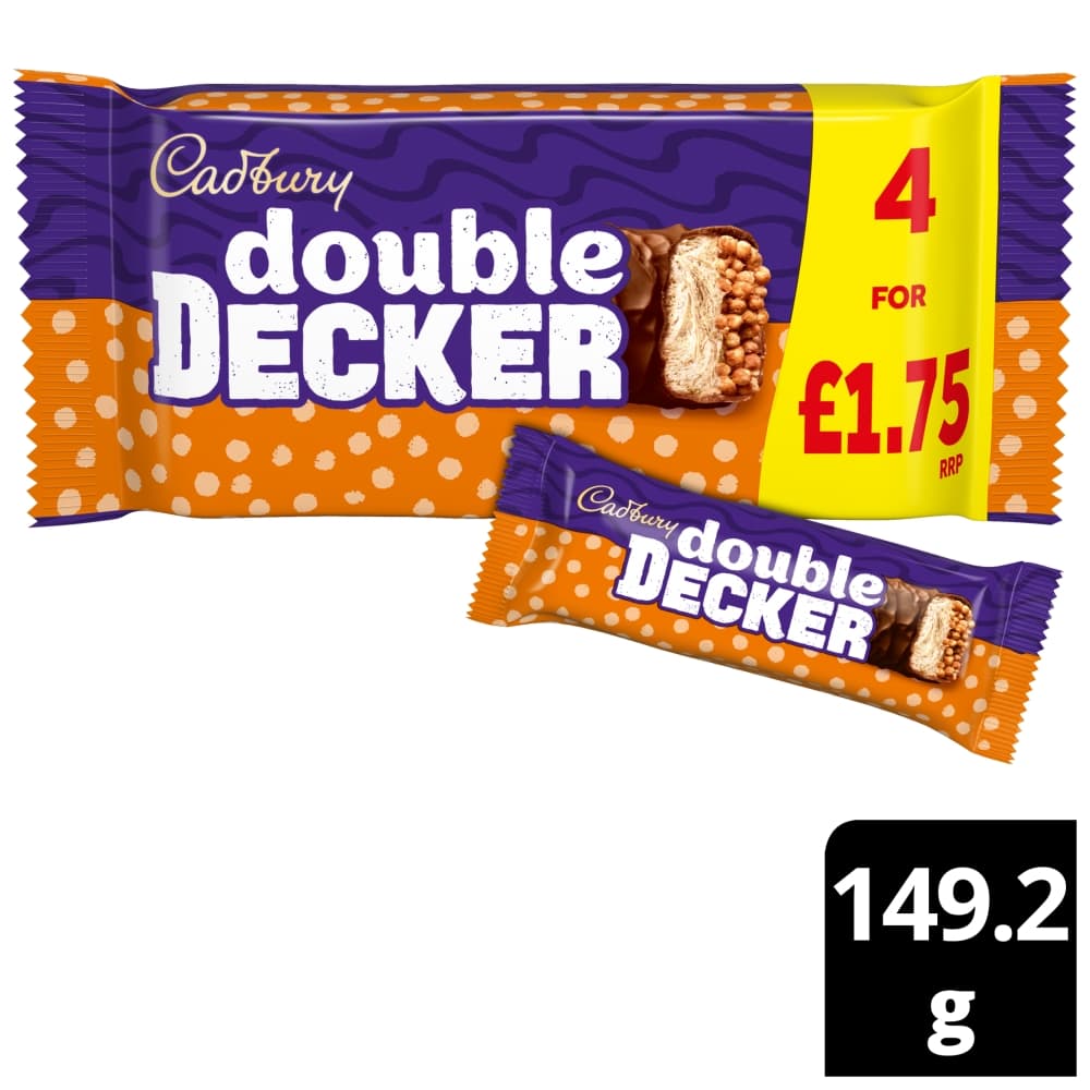 Cadbury Double Decker Chocolate Bar 4 Pack Multipack 149.2g £1.75 PMP