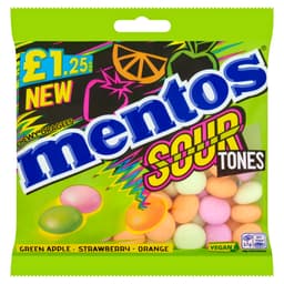 Mentos Sour Tones Chewy Dragees Bag 135g £1.25 PMP