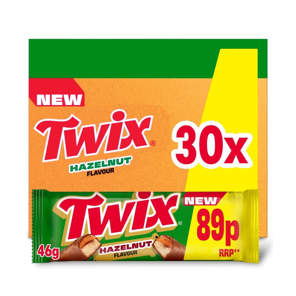 Twix Xtra Hazelnut Milk Chocolate Bar 46g 89p PMP