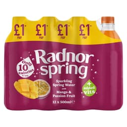 Radnor Spring Mango & Passionfruit Sparkling Spring Water 500ml £1 PMP