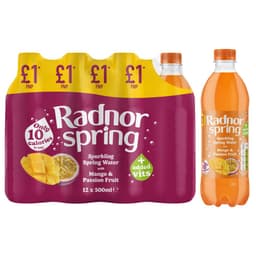 Radnor Spring Mango & Passionfruit Sparkling Spring Water 500ml £1 PMP