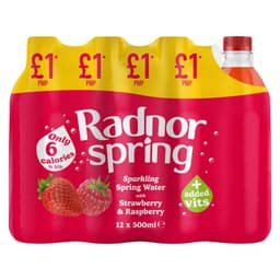 Radnor Spring Strawberry & Raspberry Sparkling Spring Water 500ml £1 PMP