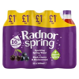 Radnor Spring Cherry & Blackcurrant Sparkling Spring Water 500ml £1 PMP