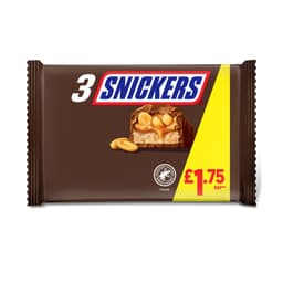Snickers Peanut Multipack Chocolate Bars 3 Pack £1.75 PMP
