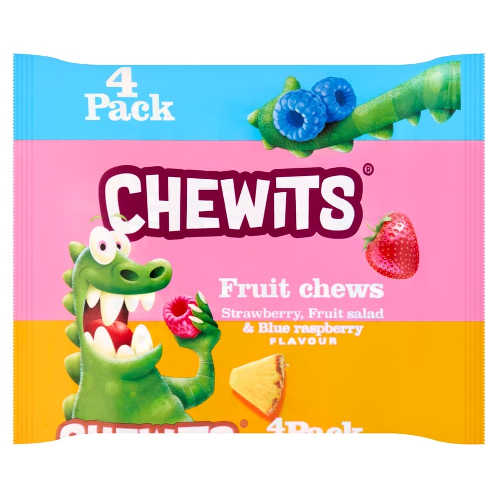 Chewits Strawberry, Fruit Salad & Blue Raspberry Flavour Fruit Chews 4 Pack