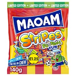 Maoam Limited Edition Football Fun Stripes Bag 140g £1.25 PMP