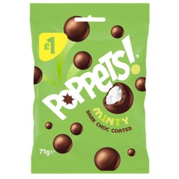 Poppets Minty Dark Choc Coated Mint Creams 71g £1 PMP