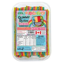 Gummy Rush Rainbow Burst Sour Belts Tub 1kg