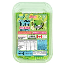Gummy Rush Green Apple Sour Belts Tub 1kg