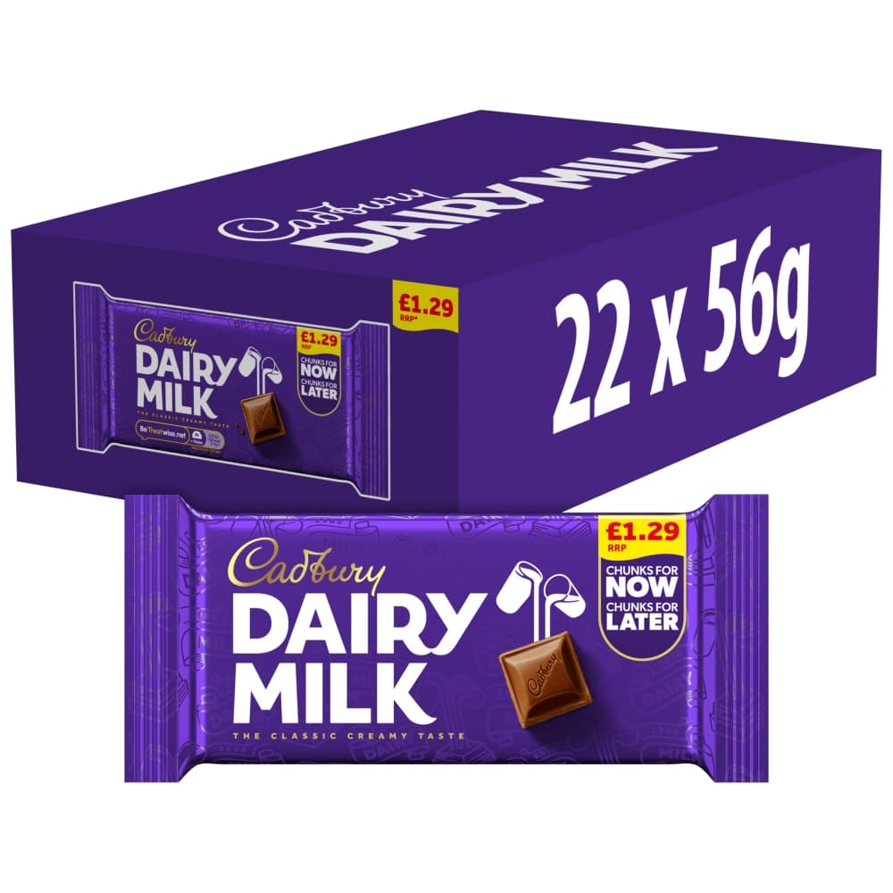 Cadbury Dairy Milk Classic Chocolate Bar 56g £1.29 PMP