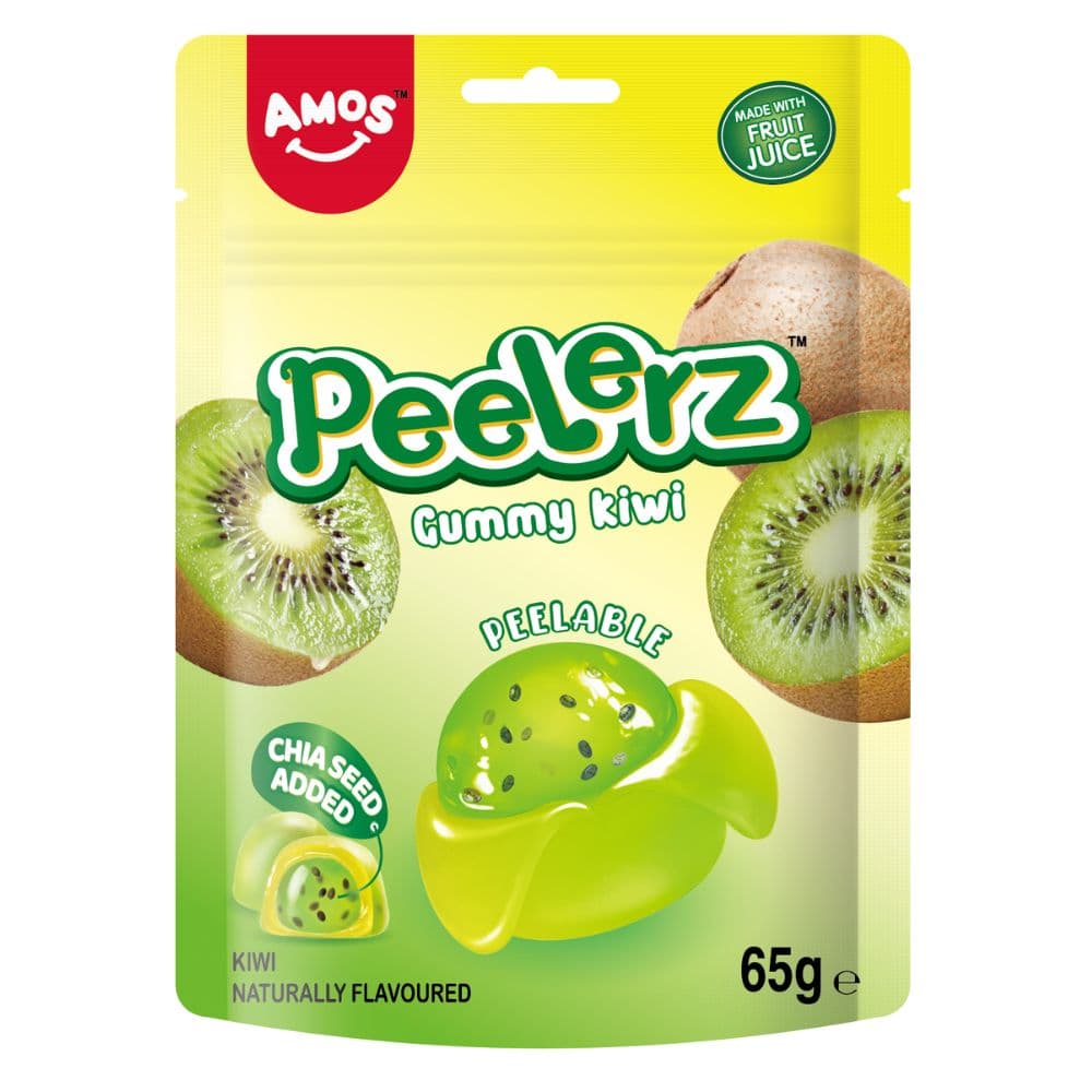 Amos Peelerz Gummy Kiwi Flavour Pouch 65g