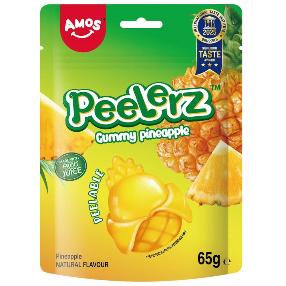 Amos Peelerz Gummy Pineapple Flavour Pouch 65g