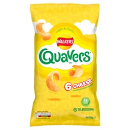Walkers Quavers Cheese Multipack Snacks Crisps 6 Pack