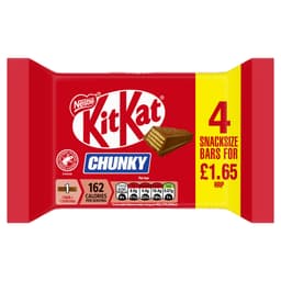 KitKat Chunky Snacksize Chocolate Bars 4 Pack Multipack 128g PMP £1.65