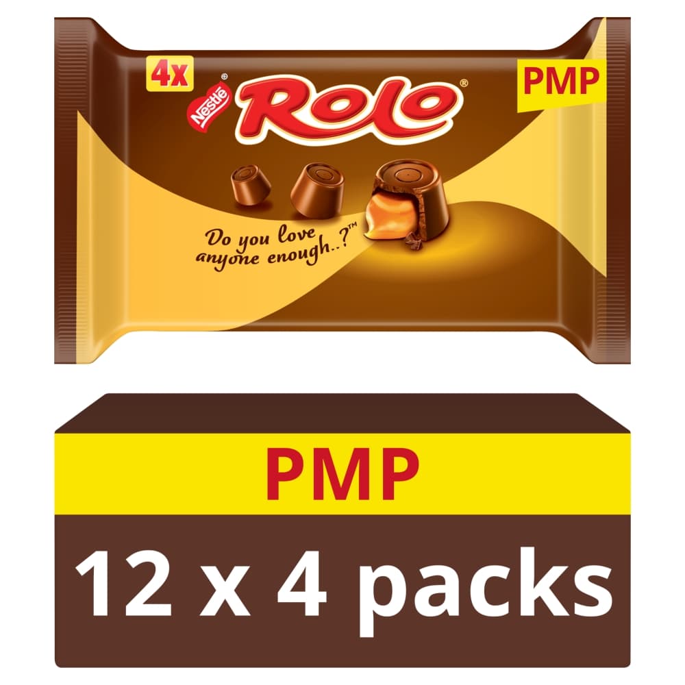 Rolo Milk Chocolate & Toffee Tube 4 Pack Multipack 166.4g PMP £1.85