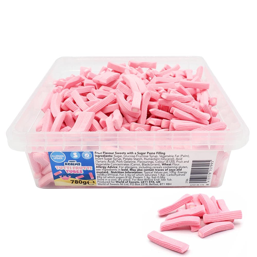 Candy Realms Tutti Frutti Tubes Tub 780g 