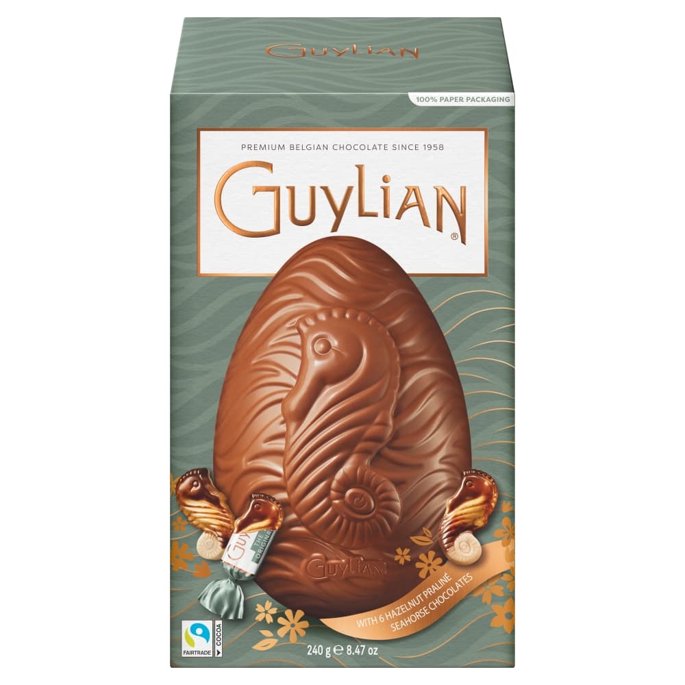 Guylian Milk Chocolate Egg with Original Praline Seahorses Chocolates 240g