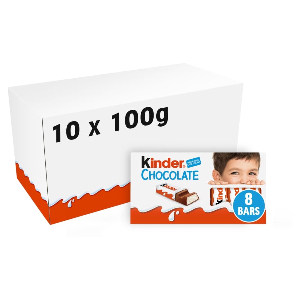 Kinder Milk Chocolate Fun Size Treat Snack Bars Multipack 8 Pack