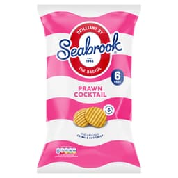 Seabrook Prawn Cocktail Flavour The Original Crinkle Cut Crisps 6 Pack 150g