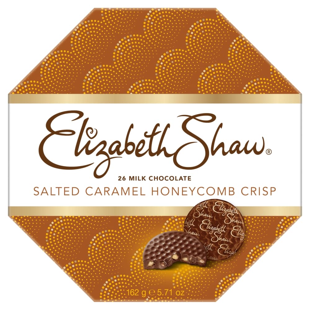 Elizabeth Shaw 26 Milk Chocolate Salted Caramel Honeycomb Crisp 162g