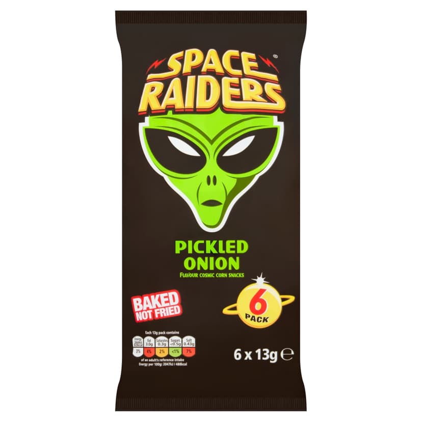 Space Raiders Pickled Onion Crisps - 6 Pack